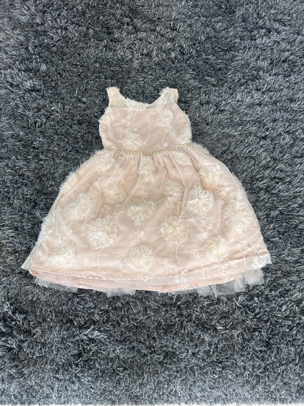 Kensie Girl Blush Pink Embroidered Tulle Party Dress